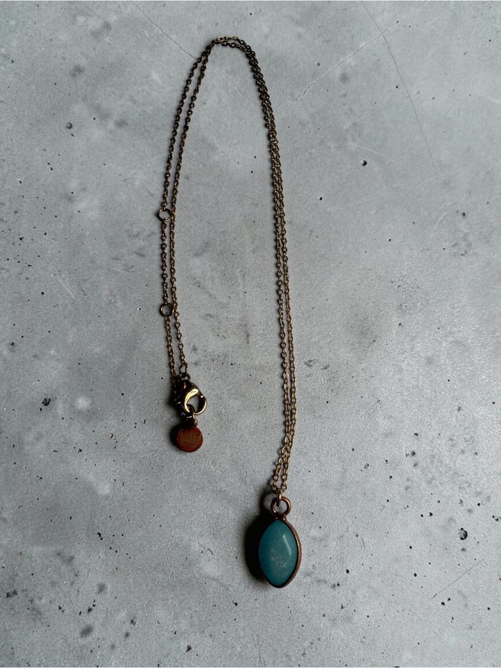 Delicate Blue Teardrop Pendant Necklace - designer